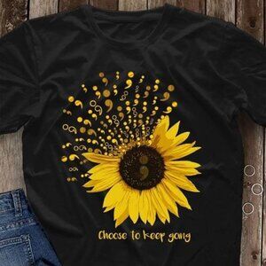 Sunflower Quote Choose To Keep Going Shirt, Sunflower Shirt, Summer Vibe Shirt